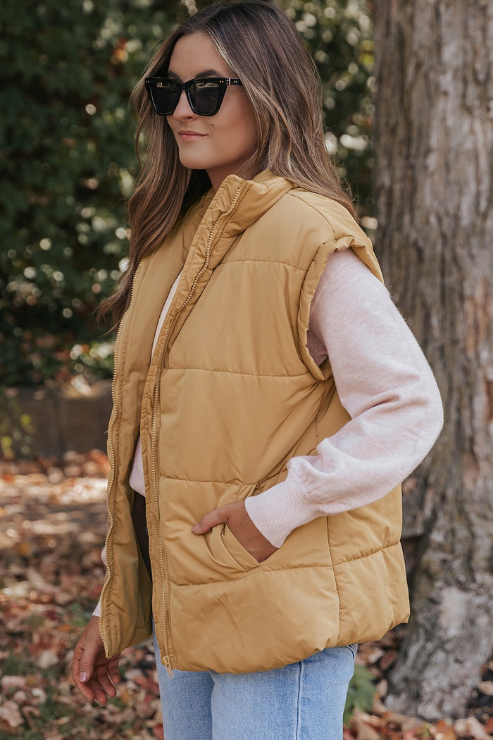 Hazel Blues® |  Pocketed Zip Up Vest Coat