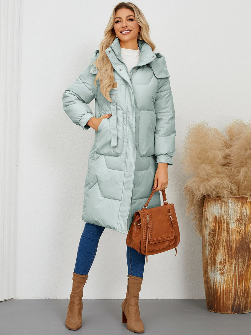 Hazel Blues® |  Long Sleeve Longline Hooded Winter Coat