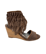 Hazel Blues® |  True Fringe Wedge in Taupe