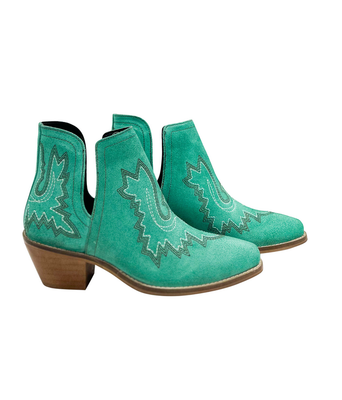 Hazel Blues® |  Kickin' Booties in Turquoise Suede