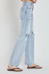 Hazel Blues® |  RISEN High Rise Distressed Wide Leg Jeans