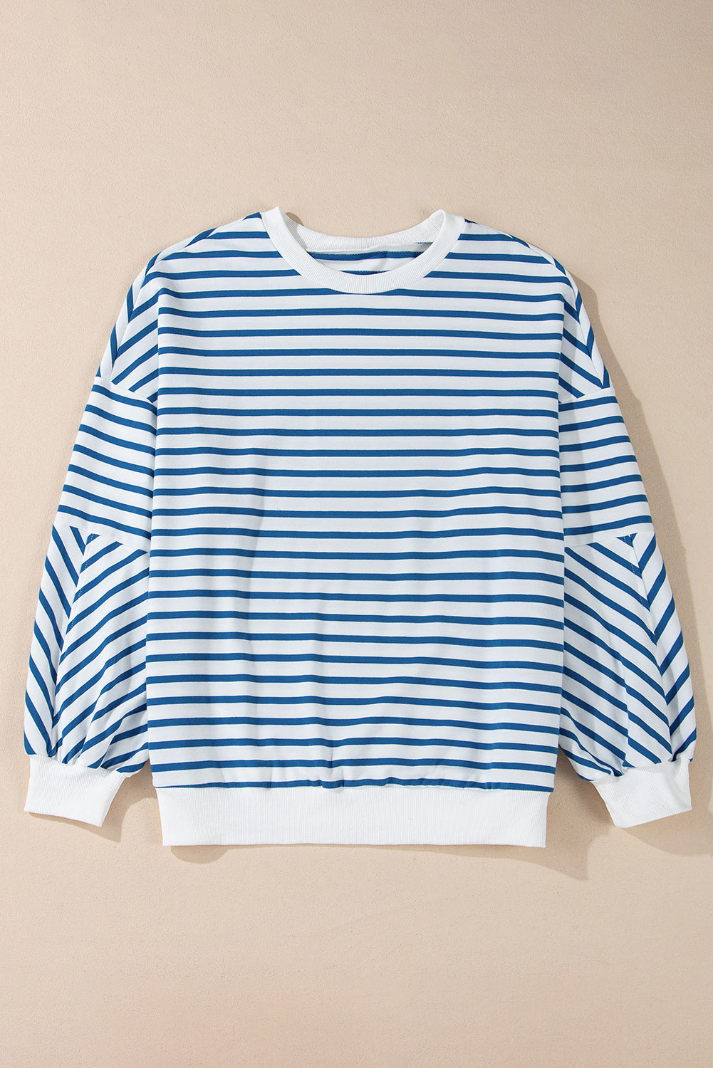 Hazel Blues® |  Striped Round Neck Long Sleeve Sweatshirt