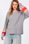 Hazel Blues® |  SAGE + FIG Color Block Waffle Knit T-Shirt