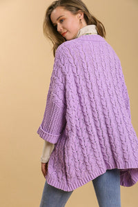 Hazel Blues® |  Umgee Cable Knit Open Front Long Sleeve Cardigan