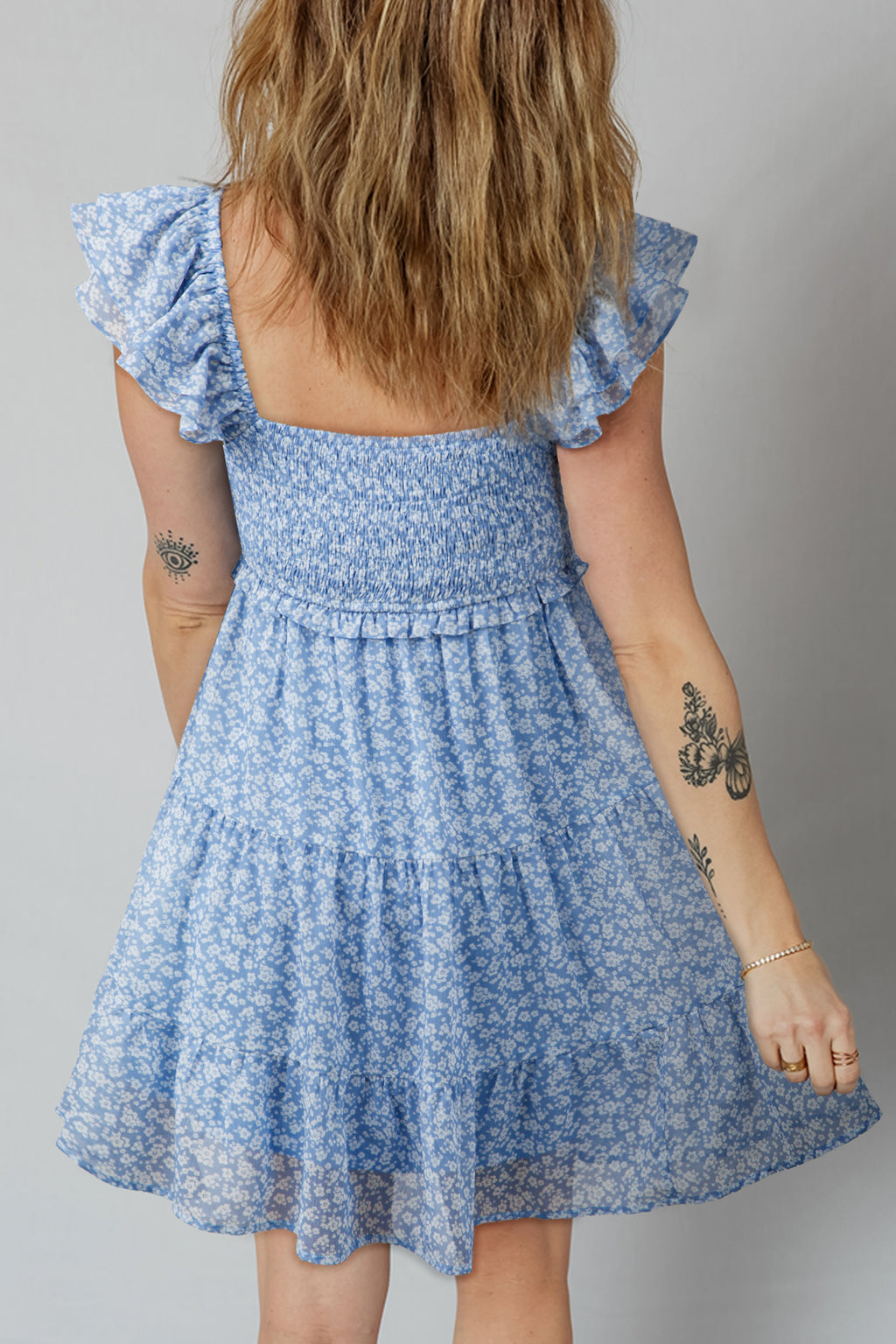 Winslet Celeste Floral Tiered Mini Dress