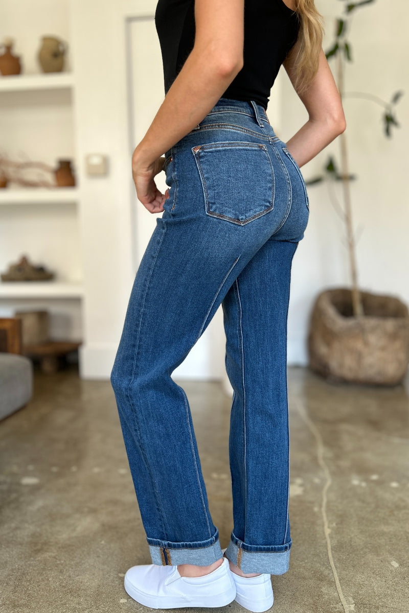 Hazel Blues® |  Judy Blue High Waist Front Seam Detail Straight Jeans