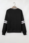Hazel Blues® |  Evergreen Varsity Striped Detail Drop Shoulder Oversized Sweatshirt