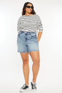 Hazel Blues® |  Kancan Raw Hem High Waist Denim Shorts