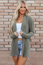 Hazel Blues® |  Textured Open Front Long Sleeve Cover Up