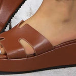 Hazel Blues® |  Open Toe Wedge Sandals