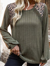 Hazel Blues® |  Leopard Round Neck Long Sleeve T-Shirt