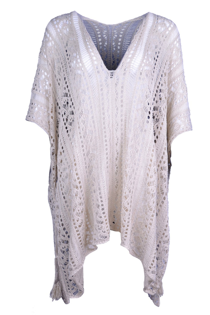 Hazel Blues® |  Cutout V-Neck Cover-Up with Tassel