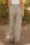Hazel Blues® |  Brown Leopard Drawstring Elastic Waistband Loose Pants