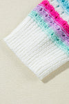 Hazel Blues® |  Openwork Striped Long Sleeve Knit Cover Up
