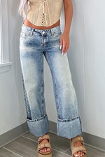 Hazel Blues® |  Washed Wide Leg Jeans with Pockets