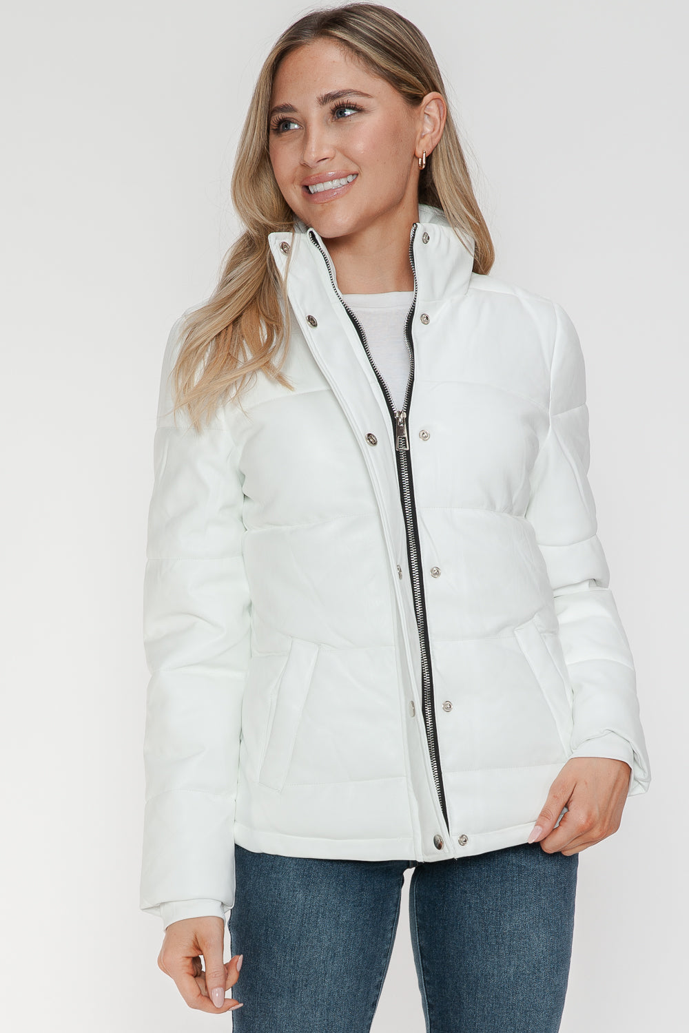 Hazel Blues® |  YMI Pocketed Zip Up Turtleneck Puffer Jacket