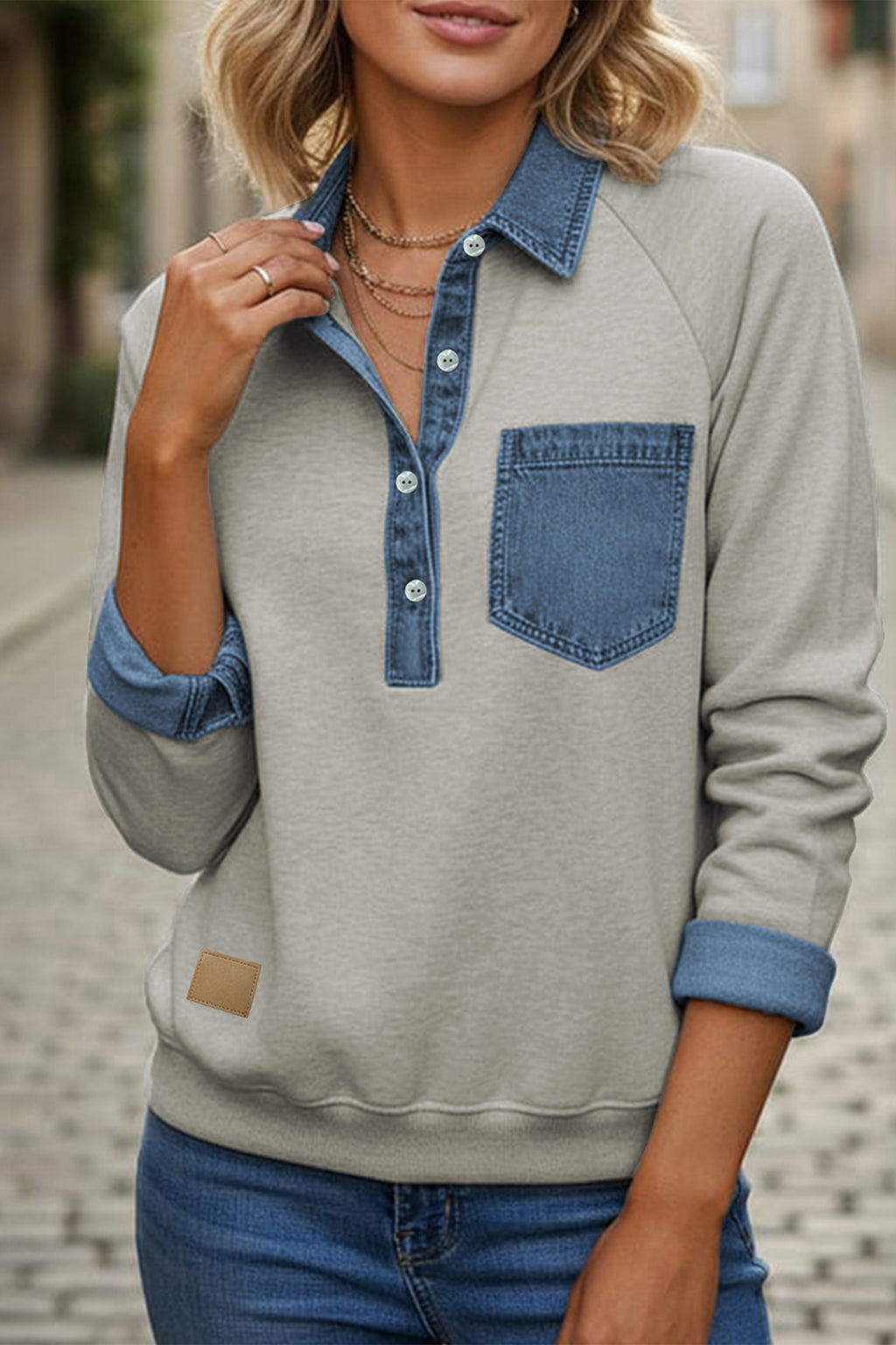 Eleanor Dawn Sleet Denim Top