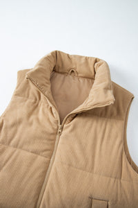 Hazel Blues® |  Pocketed Zip Up Turtleneck Vest Coat