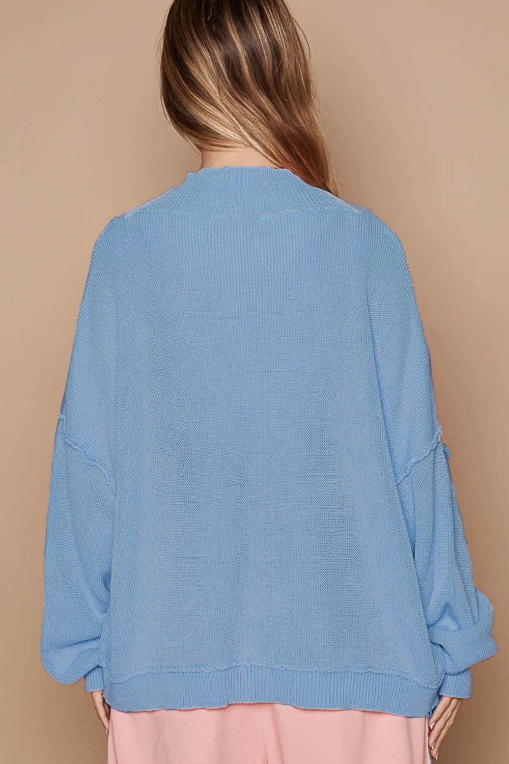 Hazel Blues® |  POL Open Front Washed Knit Cardigan with Pockets