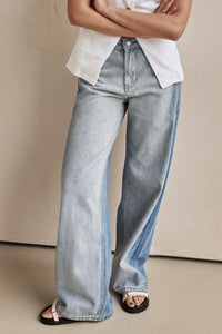 Hazel Blues® |  Contrast Straight Leg Jeans with Pockets