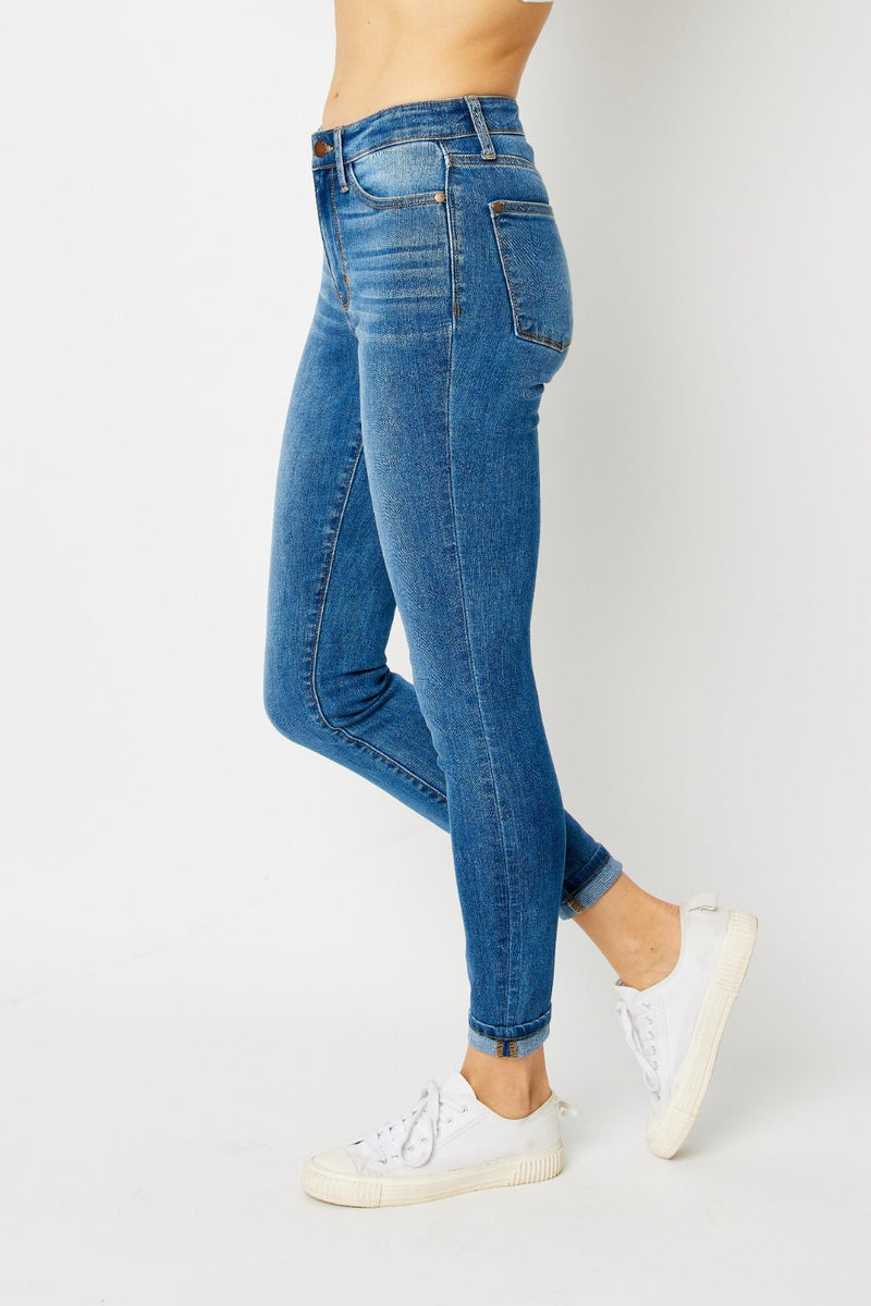 Hazel Blues® |  Judy Blue Cuffed Hem Skinny Jeans