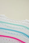 Hazel Blues® |  Openwork Striped Long Sleeve Knit Cover Up