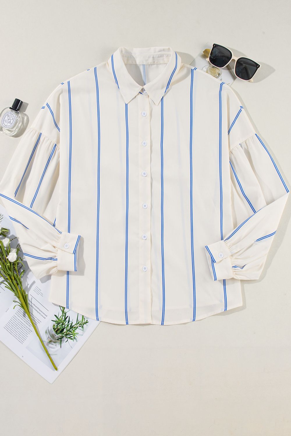 Hazel Blues® |  Stripe Drop Shoulder Long Sleeve Shirt