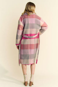 Hazel Blues® |  Davi & Dani Tied Color Block Collared Neck Coat