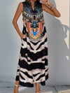 Hazel Blues® |  Perfee Printed Notched Sleeveless Dress