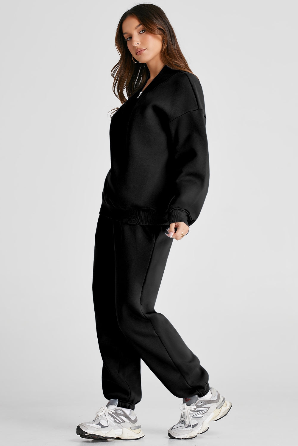 Hazel Blues® |  Quarter Zip Long Sleeve Top and Pants Set