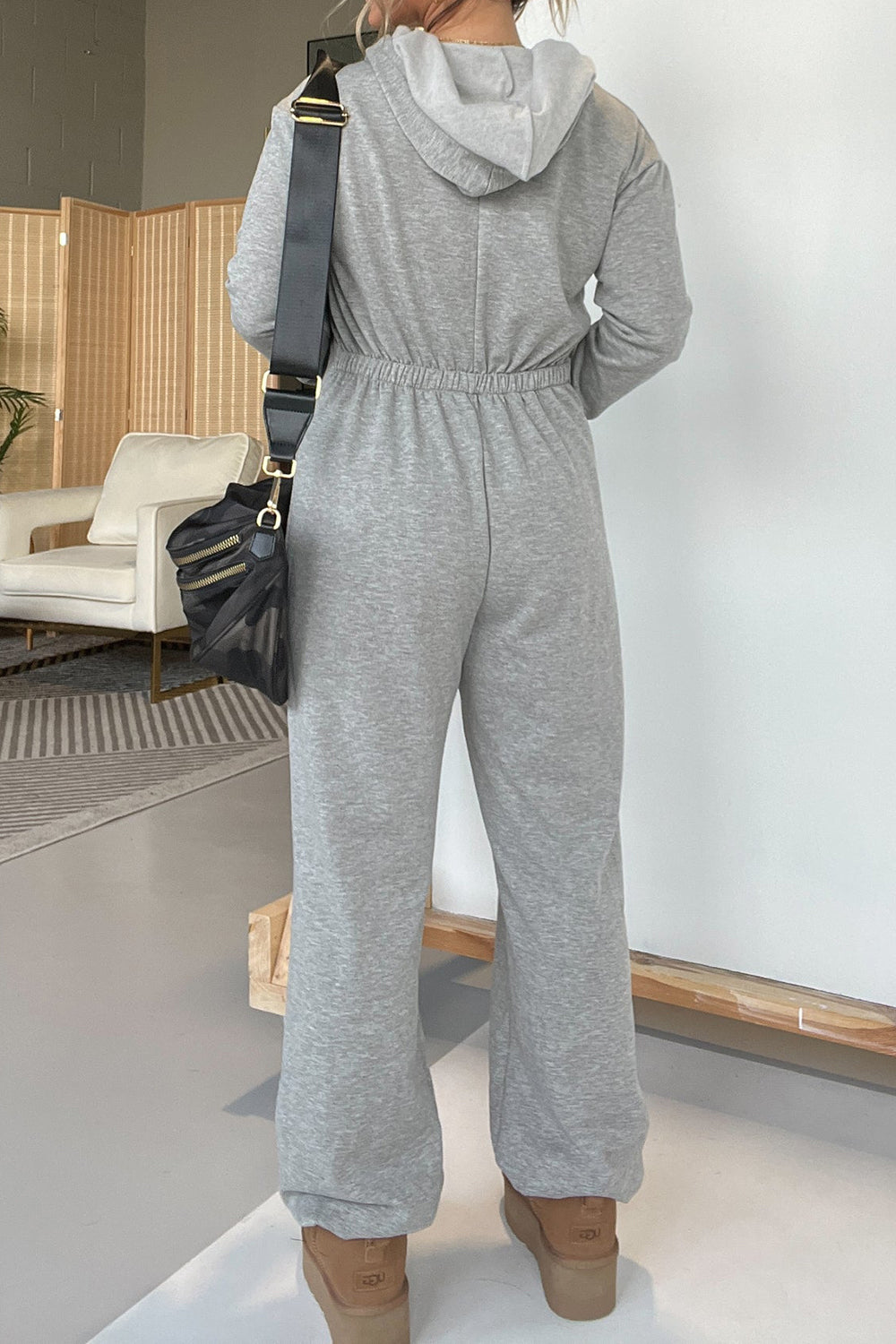 Hazel Blues® |  Drawstring Long Sleeve Jumpsuit