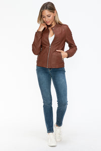 Hazel Blues® |  Snobbish PU Leather Biker Jacket with Side Zip Pockets