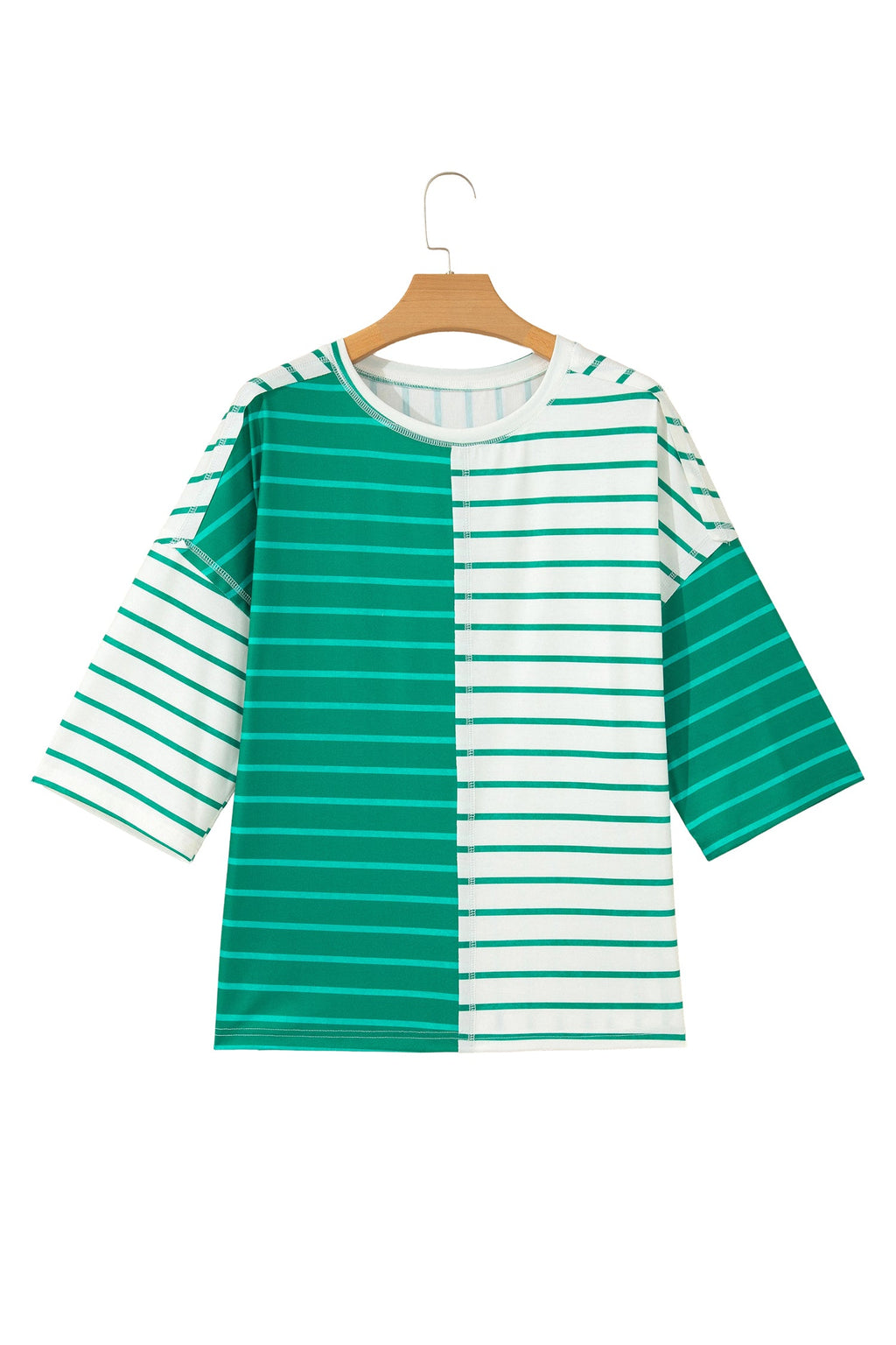 Colorblock 3 4 Sleeve Loose T-Shirt | Colorblock Tee