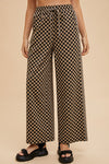 Hazel Blues® |  Annie Wear Drawstring Checkered Wide Leg Pants