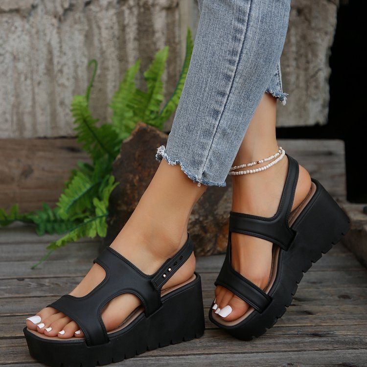 Hazel Blues® |  Open Toe Wedge Sandals