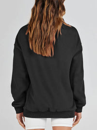 Hazel Blues® |  Mock Neck Drop Shoulder Long Sleeve Sweatshirt