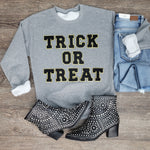 Hazel Blues® |  Trick or Treat Chenille Patch Sweatshirt