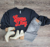 Hazel Blues® |  Game Day Patch Black Sweatshirt