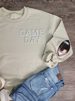 Hazel Blues® |  Game Day Pearl w/Football Patch Sweatshirt