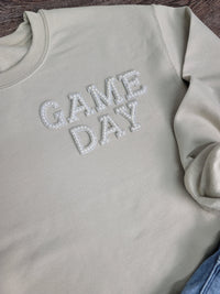 Hazel Blues® |  Game Day Pearl w/Football Patch Sweatshirt