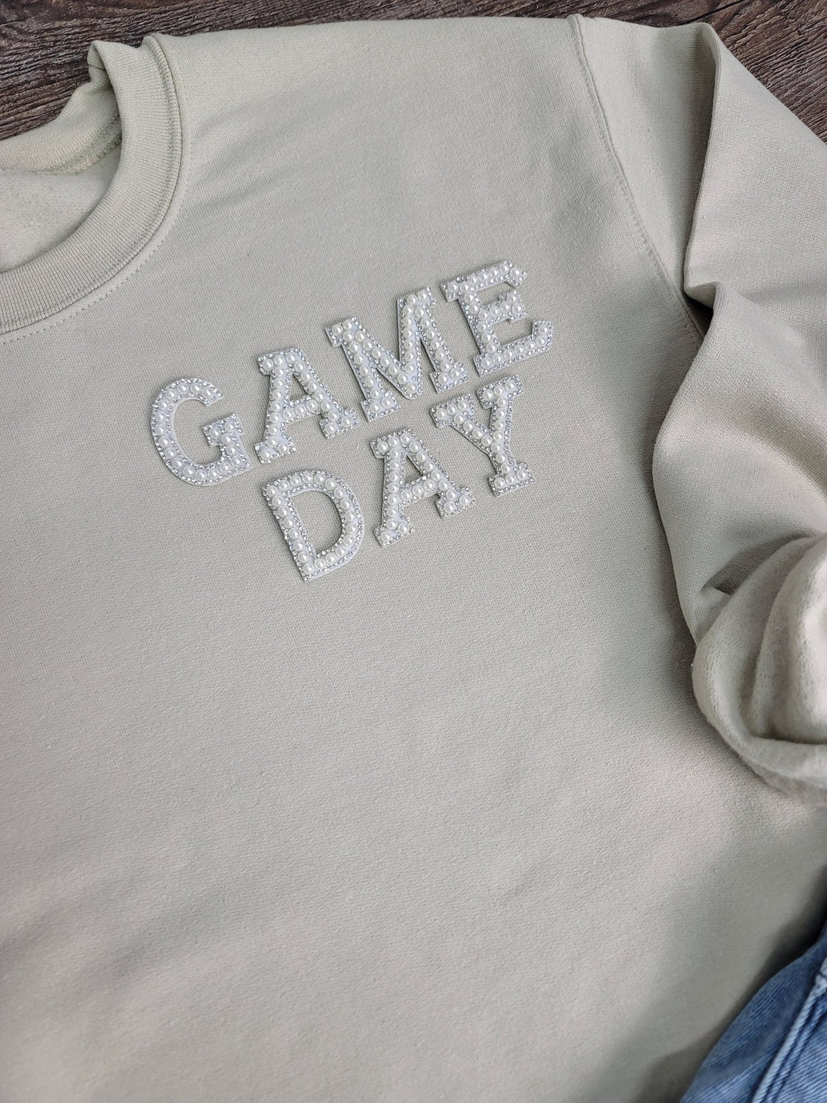 Hazel Blues® |  Game Day Pearl w/Baseball Patch Sweatshirt