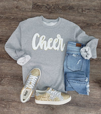 Hazel Blues® |  Cheer Script Chenille Patch Sweatshirt