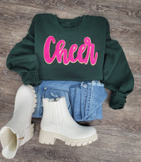 Hazel Blues® |  Cheer Script Chenille Patch Sweatshirt