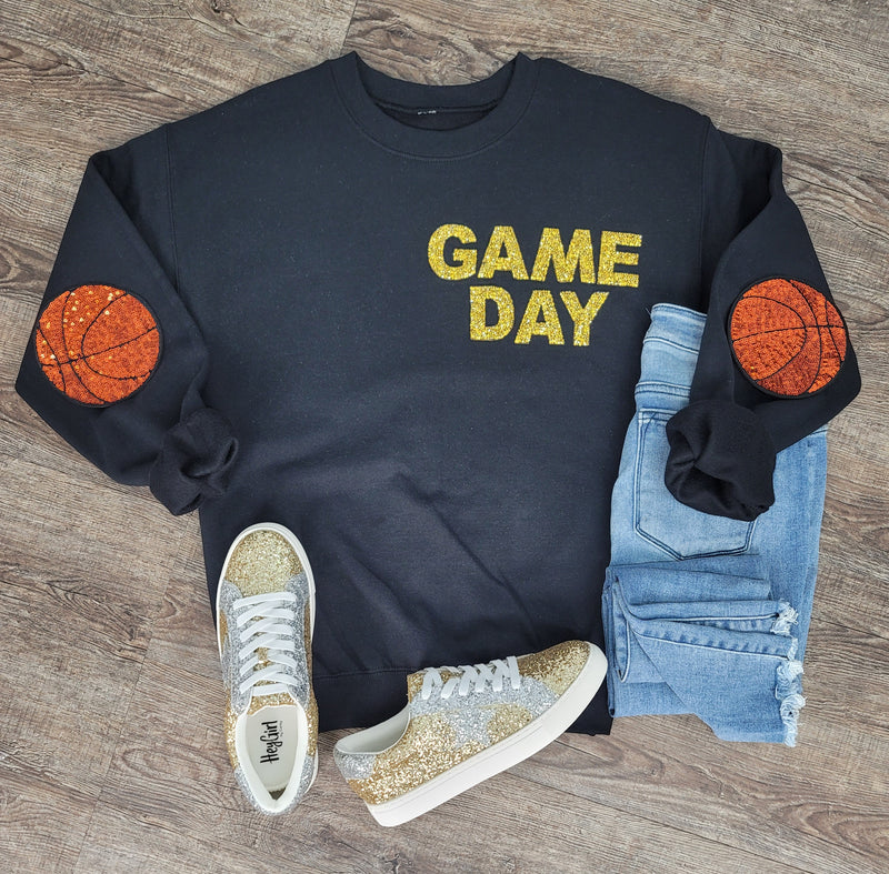 Hazel Blues® |  Game Day Rhinestones Patch Sweatshirt