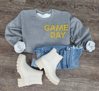 Hazel Blues® |  Game Day Rhinestones Patch Sweatshirt