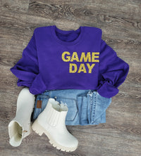 Hazel Blues® |  Game Day Rhinestones Patch Sweatshirt