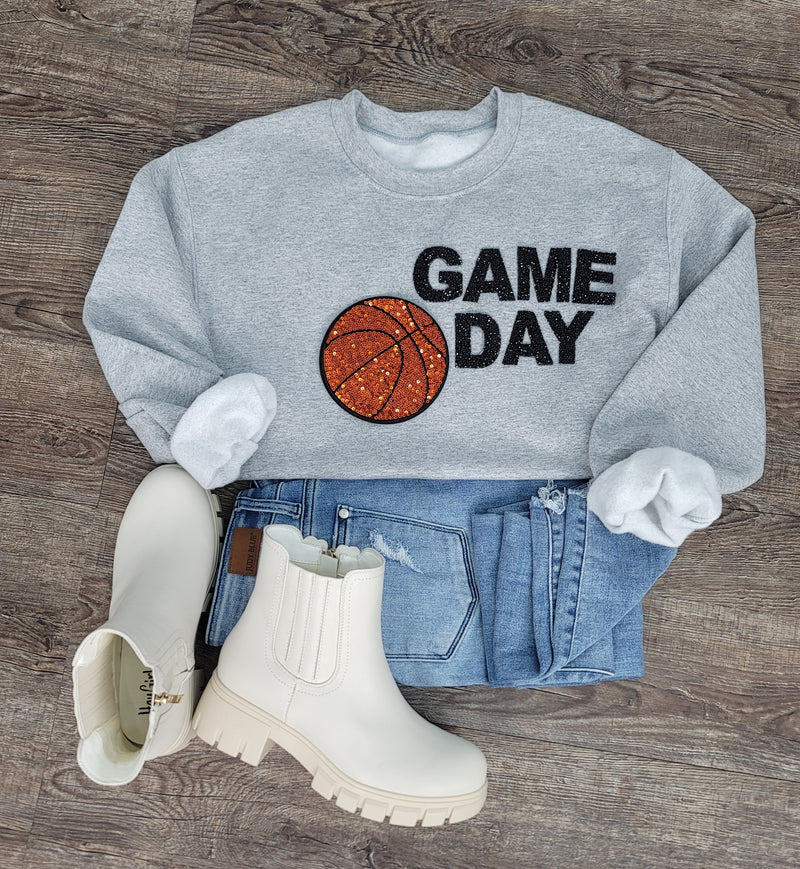 Hazel Blues® |  Game Day Rhinestones Patch Sweatshirt