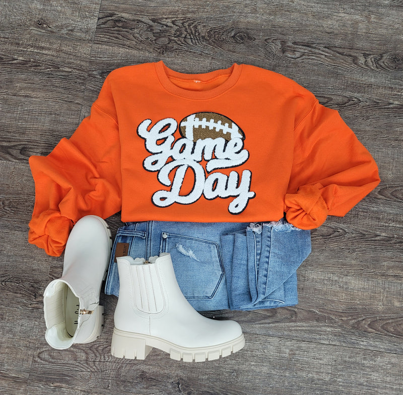 Hazel Blues® |  Game Day w/Football Patch Sweatshirts