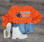 Hazel Blues® |  Game Day Rhinestones Patch Sweatshirt