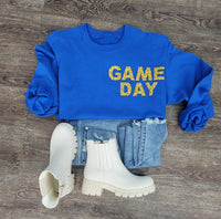 Hazel Blues® |  Game Day Rhinestones Patch Sweatshirt